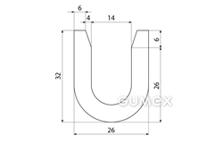 Kompaktes Silikonprofil, U-Form - 0104
