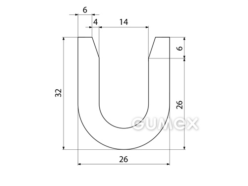 Kompaktes Silikonprofil, U-Form - 0104