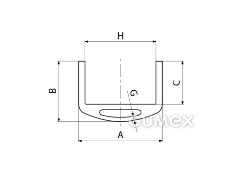 Kompaktes Silikonprofil, U-Form mit Hohlkammer - 0207
