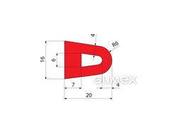 Kompaktes Silikonprofil, D-Form mit Hohlkammer - 0125