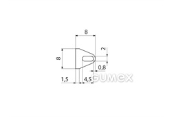 Kompaktes Silikonprofil, D-Form mit Hohlkammer - 0159