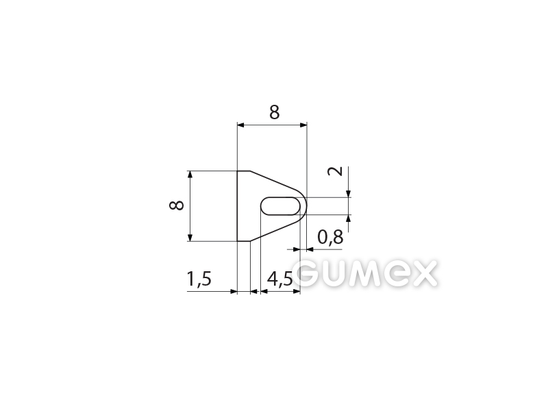 Kompaktes Silikonprofil, D-Form mit Hohlkammer - 0159