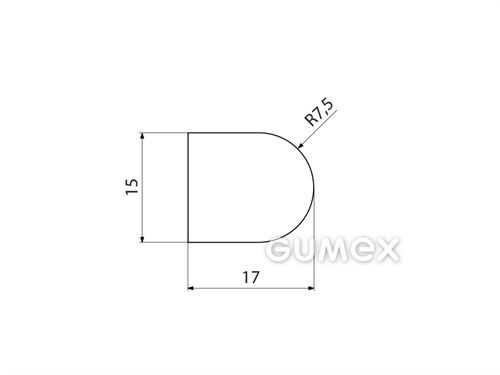 Kompaktes Silikonprofil, D-Form - 0106