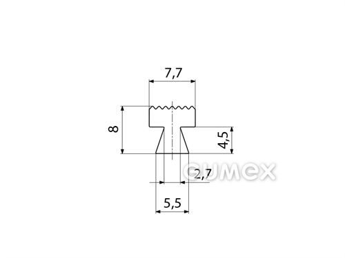 Kompaktes Silikonprofil, T-Form - 0213